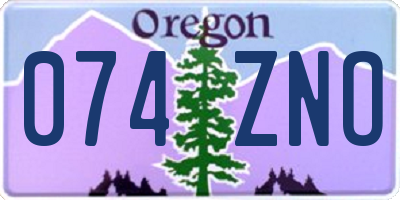 OR license plate 074ZNO
