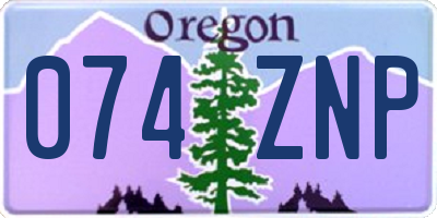 OR license plate 074ZNP