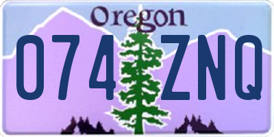 OR license plate 074ZNQ