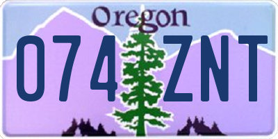 OR license plate 074ZNT