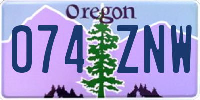 OR license plate 074ZNW