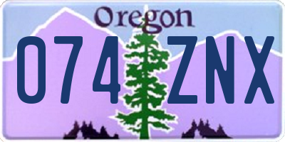 OR license plate 074ZNX