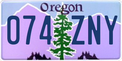 OR license plate 074ZNY