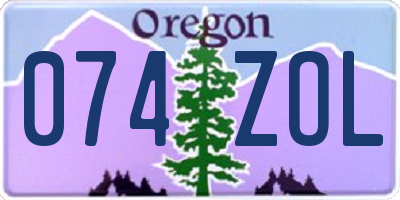 OR license plate 074ZOL