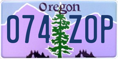 OR license plate 074ZOP