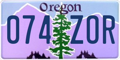 OR license plate 074ZOR
