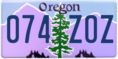 OR license plate 074ZOZ