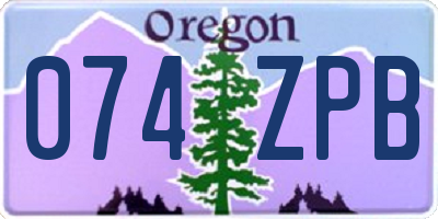 OR license plate 074ZPB