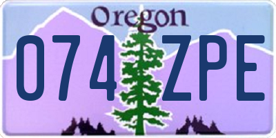 OR license plate 074ZPE