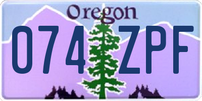 OR license plate 074ZPF