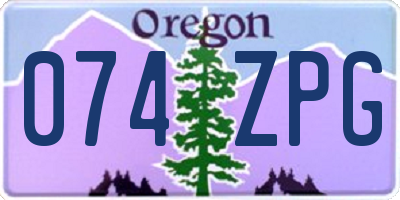 OR license plate 074ZPG