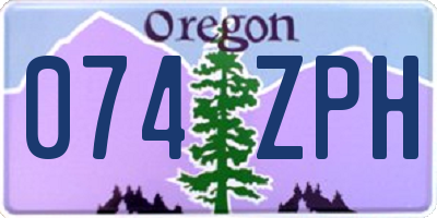 OR license plate 074ZPH