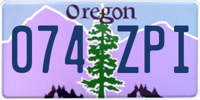 OR license plate 074ZPI