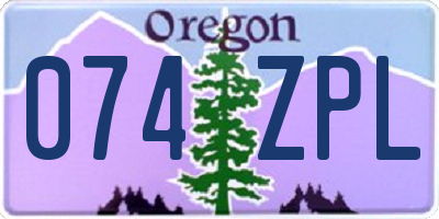 OR license plate 074ZPL