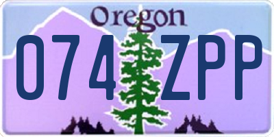OR license plate 074ZPP