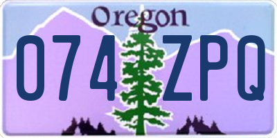OR license plate 074ZPQ