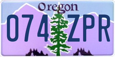 OR license plate 074ZPR