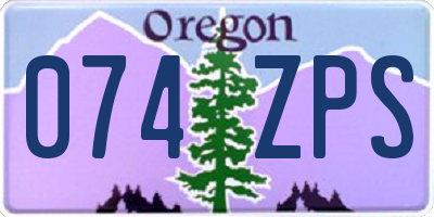 OR license plate 074ZPS