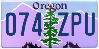 OR license plate 074ZPU