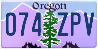 OR license plate 074ZPV