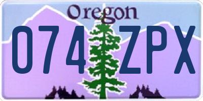 OR license plate 074ZPX