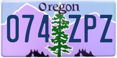 OR license plate 074ZPZ