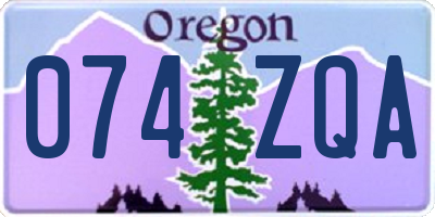OR license plate 074ZQA