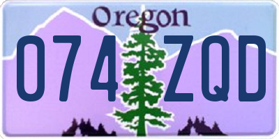 OR license plate 074ZQD