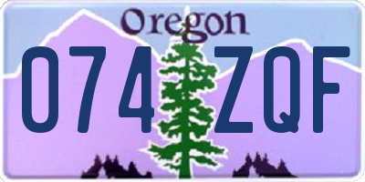 OR license plate 074ZQF