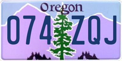 OR license plate 074ZQJ