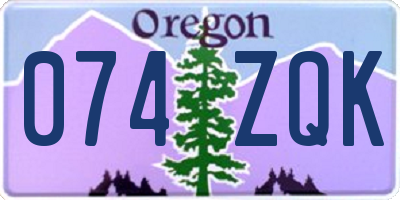 OR license plate 074ZQK