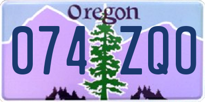 OR license plate 074ZQO