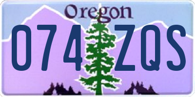 OR license plate 074ZQS