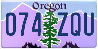 OR license plate 074ZQU