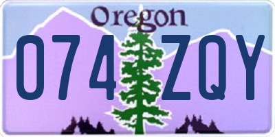 OR license plate 074ZQY
