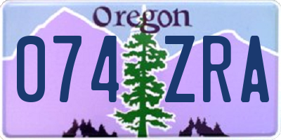 OR license plate 074ZRA