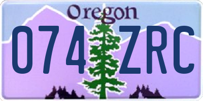 OR license plate 074ZRC