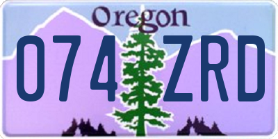 OR license plate 074ZRD