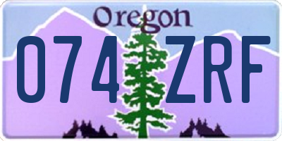 OR license plate 074ZRF
