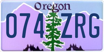 OR license plate 074ZRG
