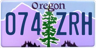 OR license plate 074ZRH