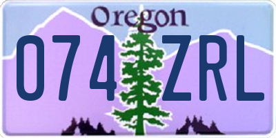 OR license plate 074ZRL