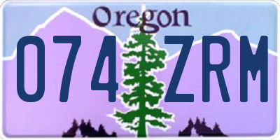 OR license plate 074ZRM