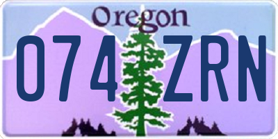 OR license plate 074ZRN