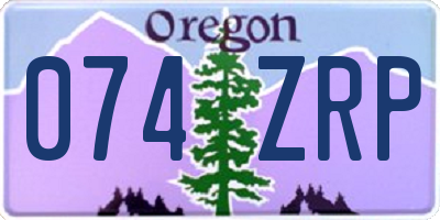 OR license plate 074ZRP