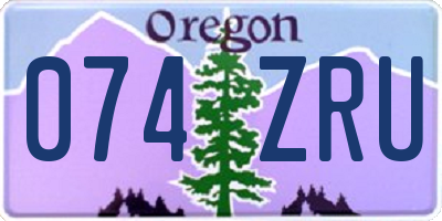 OR license plate 074ZRU