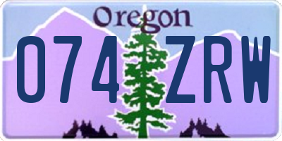 OR license plate 074ZRW