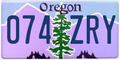 OR license plate 074ZRY