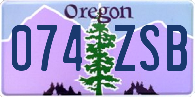 OR license plate 074ZSB