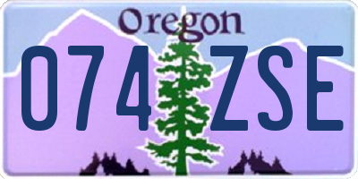 OR license plate 074ZSE